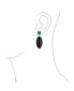 Unique Geometric Linear Malachite Black Natural Onyx Rhombus Shape Square Multi- Party Dangling Earrings For Women in Gold Plated