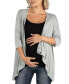 Elbow Length Sleeve Maternity Open Cardigan