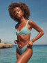 4th & Reckless X Amaka Hamelijnck Elsie crinkle high rise bikini bottom in cornflower blue