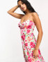 Forever New Petite slip midi dress in pink and red floral