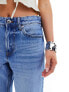 River Island Petite 90s straight jean in midwash blue