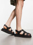 ASRA Sandy chunky fisherman sandals in black leather