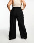 ASOS DESIGN Curve wide leg trouser in black