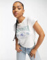 Hollister short sleeve logo crop top in white