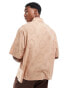 ASOS DESIGN oversized broderie shirt in light brown