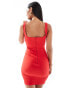 Vesper square neck bodycon mini dress in bright red