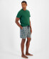 Men's Solid T-Shirt & Woven Plaid Boxer Set, Created for Macys