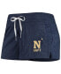 Women's Heathered Navy Navy Midshipmen Performance Cotton Shorts