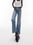 Topshop Petite Kort jeans in mid blue