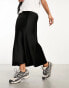 New Look satin midi skirt in black