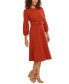 Women's Belted Scuba-Crepe Fit & Flare Dress