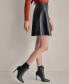 Women's Faux-Leather Pleated Mini Skirt