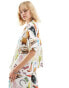 Reclaimed Vintage resort summer shirt co ord with western all over print