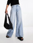 ASOS DESIGN soft wide leg jean in mid blue