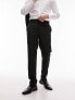 Topman wool mix slim suit trouser in black