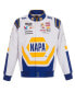 Men's White Chase Elliott NAPA Twill Driver Uniform Full-Snap Jacket