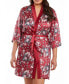 Женская пижама iCollection Jenna Plus Size Contrast Satin Floral Robe with Self Tie Sash, 1 Piece