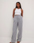 NA-KD striped drawstring trousers in navy