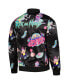 Men's Black Rick And Morty Graphic Satin Full-Snap Jacket