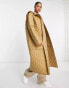 ASOS DESIGN Tall longline quilted coat in camel