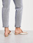 ASOS DESIGN Wide Fit Main-Street flat mules in natural fabrication