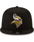 Men's Black Minnesota Vikings Basic 9FIFTY Adjustable Snapback Hat