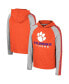 Big Boys Orange Clemson Tigers Ned Raglan Long Sleeve Hooded T-shirt