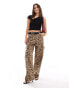 Bershka carpenter trousers in leopard print