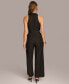 Donna Karan Women's Peak-Lapel Tie-Waist Wide-Leg Jumpsuit