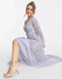 ASOS DESIGN maxi dress with blouson sleeve and delicate floral embellishment