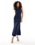 Vila Bridesmaid cowl neck maxi dress in navy