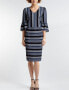 ECI Striped Women's Midi Dress Sz. 8 (Navy/White) 151796