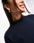 JDY roll neck top in navy