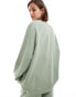 ASOS DESIGN Heavy weight oversized sweatshirt in washed sage green