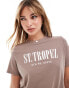 New Look St Tropez t-shirt in taupe