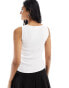 Weekday Annie rib boatneck top in white