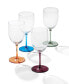 Bottoms Up Color Bottom Wine Glasses, Set of 4