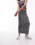 Topshop mesh lace print jersey maxi skirt in mono