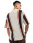 Cotton On cabana linen blend stripped knit shirt in multi