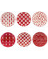 Peppermint Candy 6" Canape Plates Set of 6, Service for 6