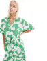 Monki jumpsuit in green graphic print