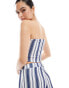 ASOS DESIGN co-ord textured bandeau top in stripe