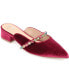 Women's Jewel Rhinestone Embellished Velvet Slip On Flats