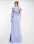 TFNC Tall Bridesmaid – Maxikleid in Puderblau mit Zierknoten vorne