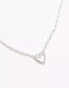 Accessorize sterling silver cut out heart pendant in silver