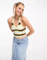 COLLUSION stripe halterneck vest top in multi