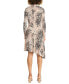 Women's Printed Gathered Asymmetric Dress