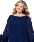 Plus Size Ruffle-Cuff Batwing-Sleeve Dress