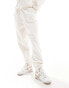 4th & Reckless embossed boucle NY logo joggers co-ord in cream