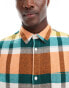 ASOS DESIGN brushed flannel shirt in rainbow check